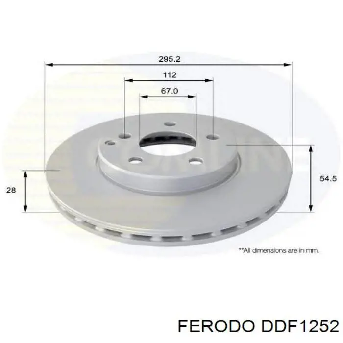 Диск гальмівний передній Ferodo DDF1252