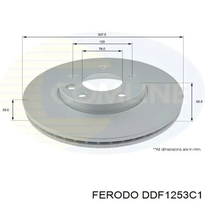 Гальмівні диски передні DDF1253C1 Ferodo