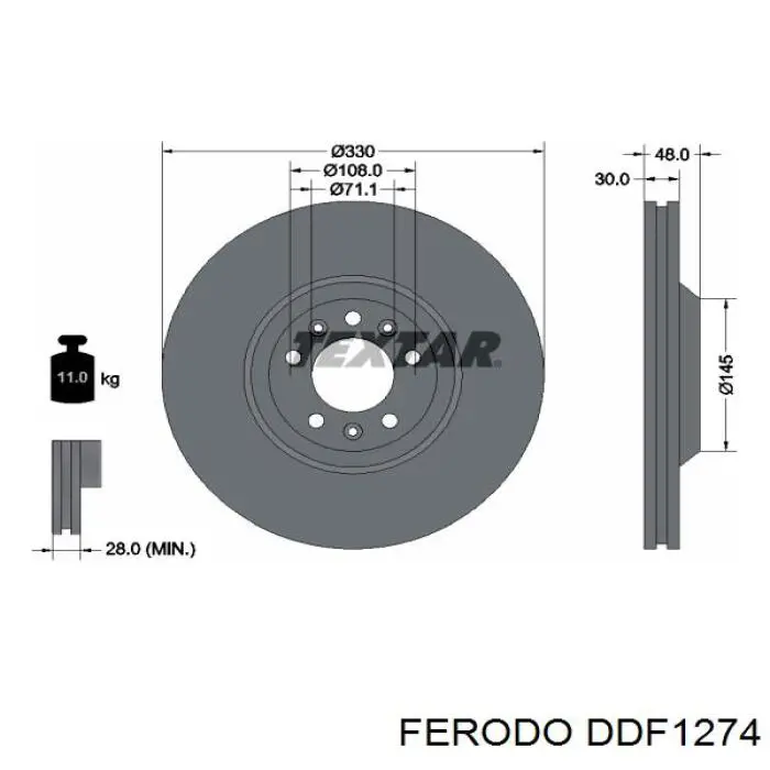 Купити DDF1274 Ferodo Ротор гальмівний
