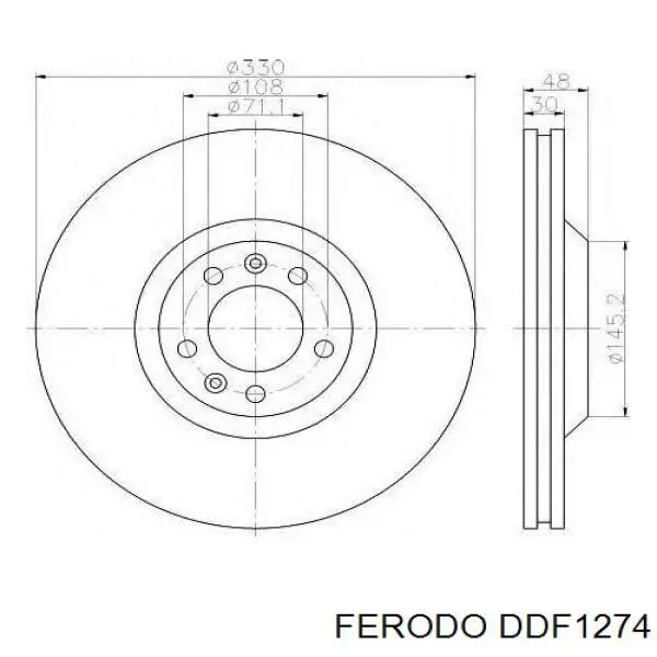 DDF1274 Ferodo Гальмо дискове переднє