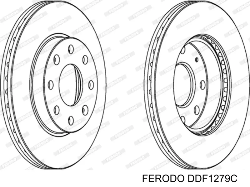 Диск переднього гальма Ferodo DDF1279C ціна, від 23.33 USD