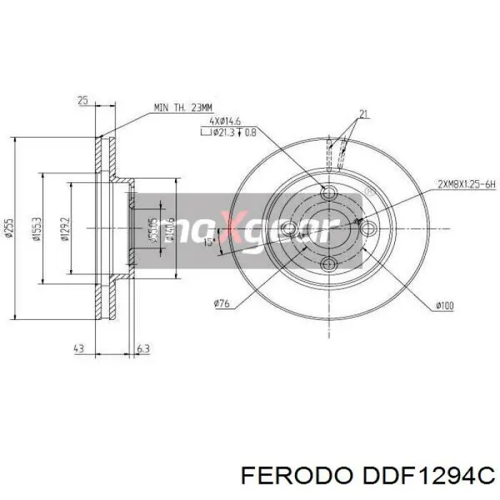 DDF1294C Ferodo Гальмо дискове переднє