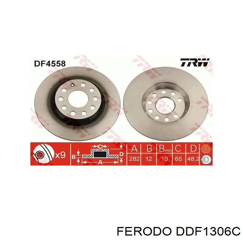 DDF1306C Ferodo диск гальмівний задній