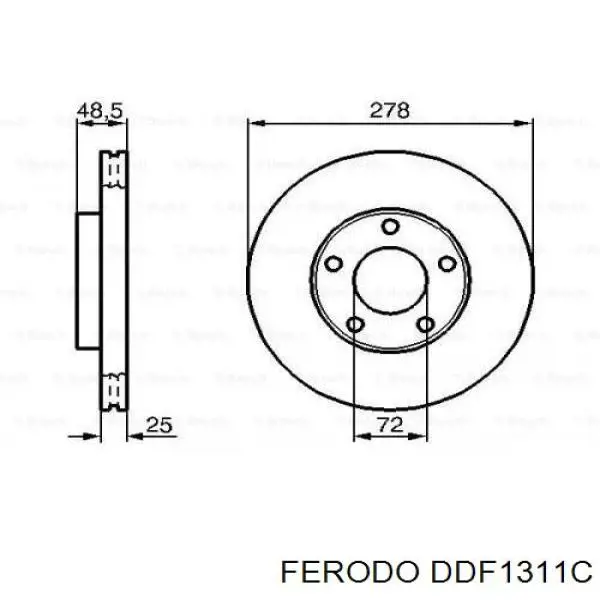 Диск гальмівний передній Ferodo DDF1311C