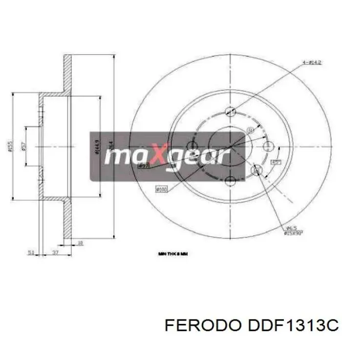DDF1313C Ferodo Дискові гальма