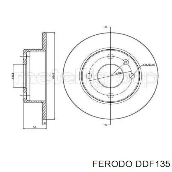 Купити DDF135 Ferodo Ротор гальмівний