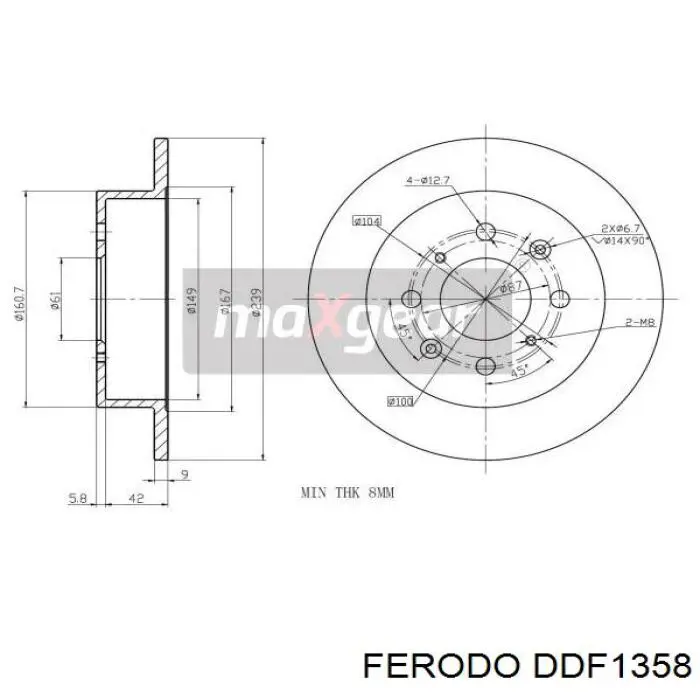Гальмівні диски DDF1358 Ferodo