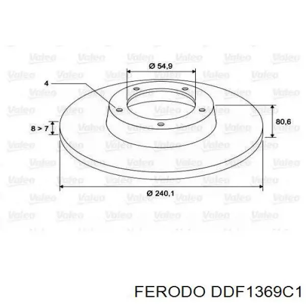 Диск гальмівний задній Ferodo DDF1369C1