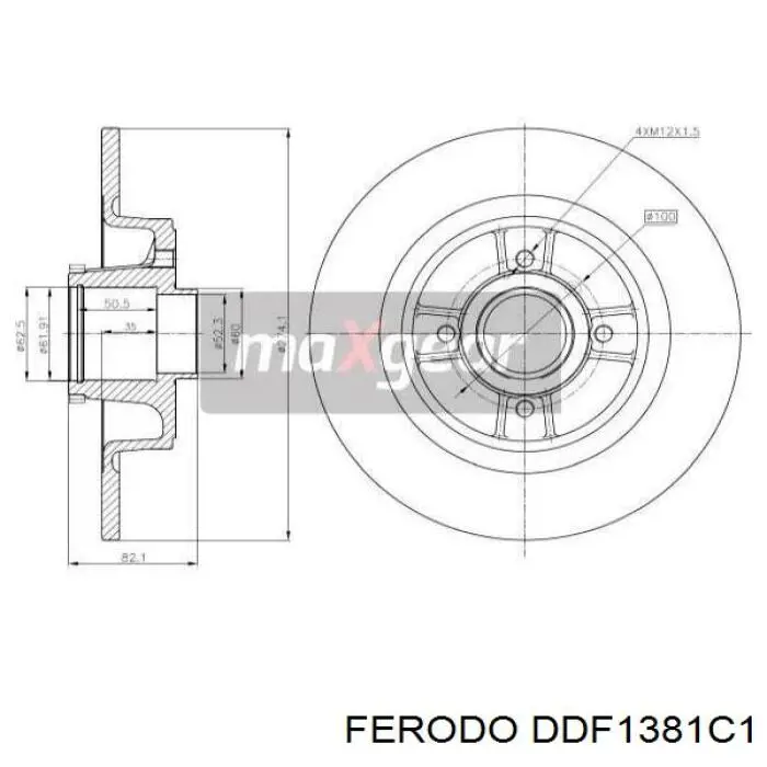 Диск гальмівний задній Ferodo DDF1381C1