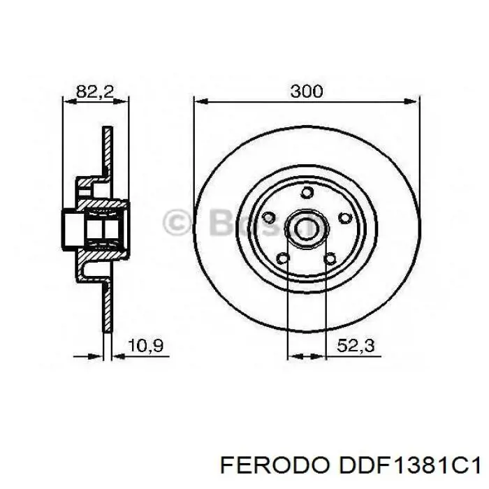 Купити DDF1381C1 Ferodo Диск заднього гальма