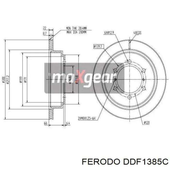DDF1385C Ferodo Дискові гальма