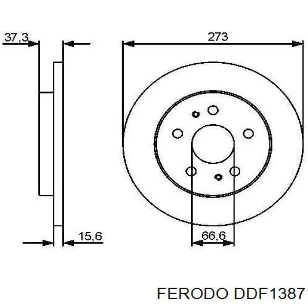 Диск гальмівний передній DDF1387 Ferodo