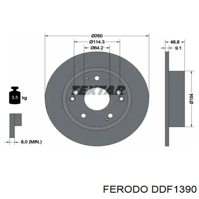 DDF1390 Ferodo Дискові гальма