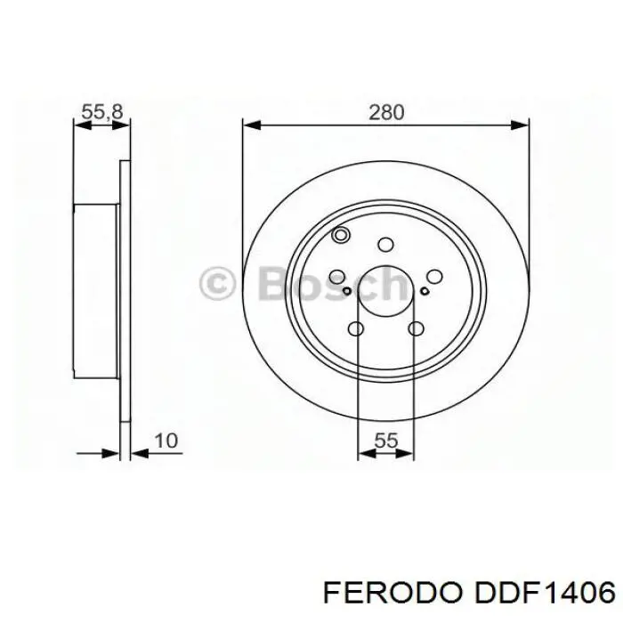 Купити DDF1406 Ferodo Диск заднього гальма