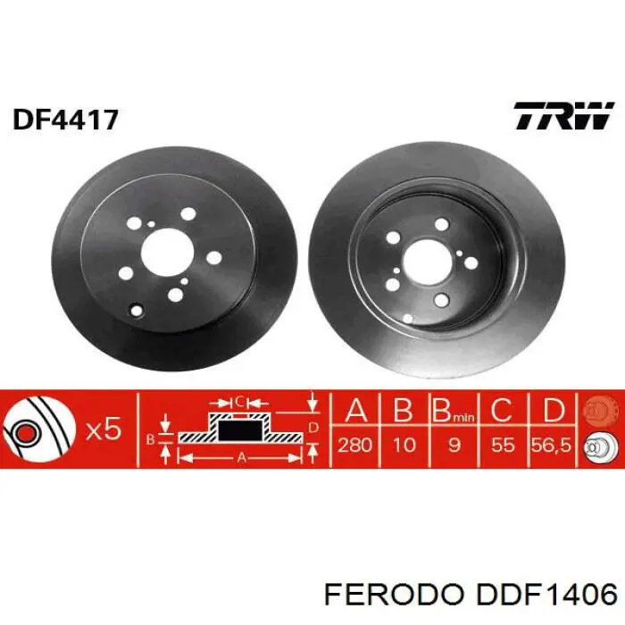 Гальмівні диски DDF1406 Ferodo