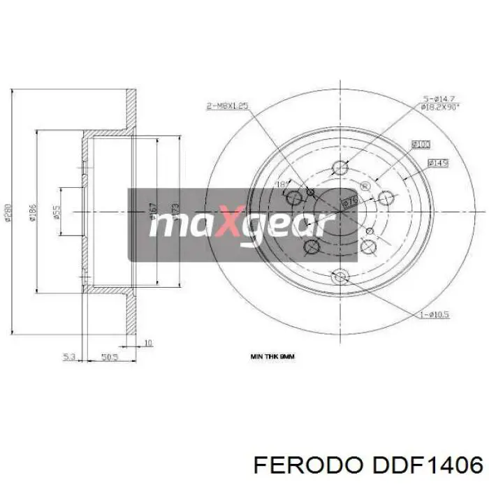 Диск гальмівний задній Ferodo DDF1406