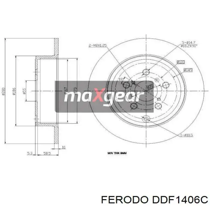 Задні дискові гальма Ferodo DDF1406C ціна, від 38.33 USD