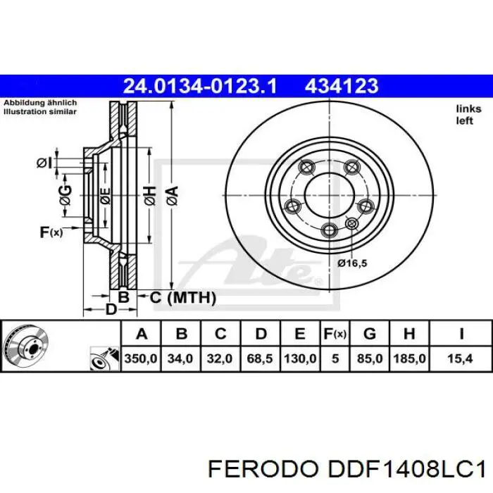 Купити DDF1408LC1 Ferodo Ротор гальмівний