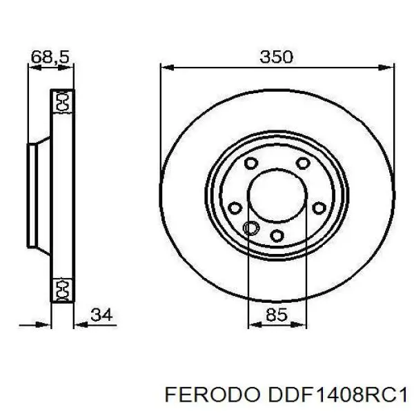 Гальмівні диски передні DDF1408RC1 Ferodo