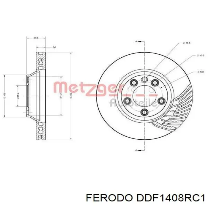DDF1408RC1 Ferodo Гальмо дискове переднє