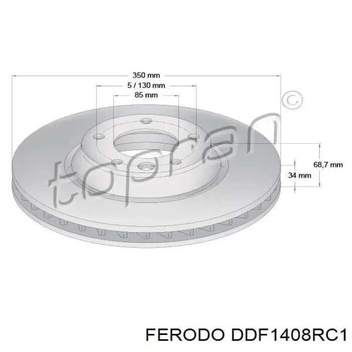 DDF1408RC1 Ferodo диск гальмівний передній
