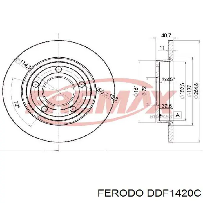 Гальмівні диски DDF1420C Ferodo