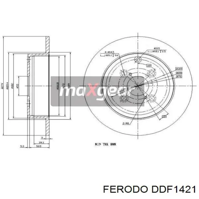 Задні дискові гальма Ferodo DDF1421 ціна, від 31.57 USD