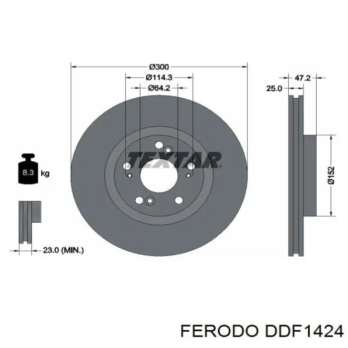 Купити DDF1424 Ferodo Ротор гальмівний