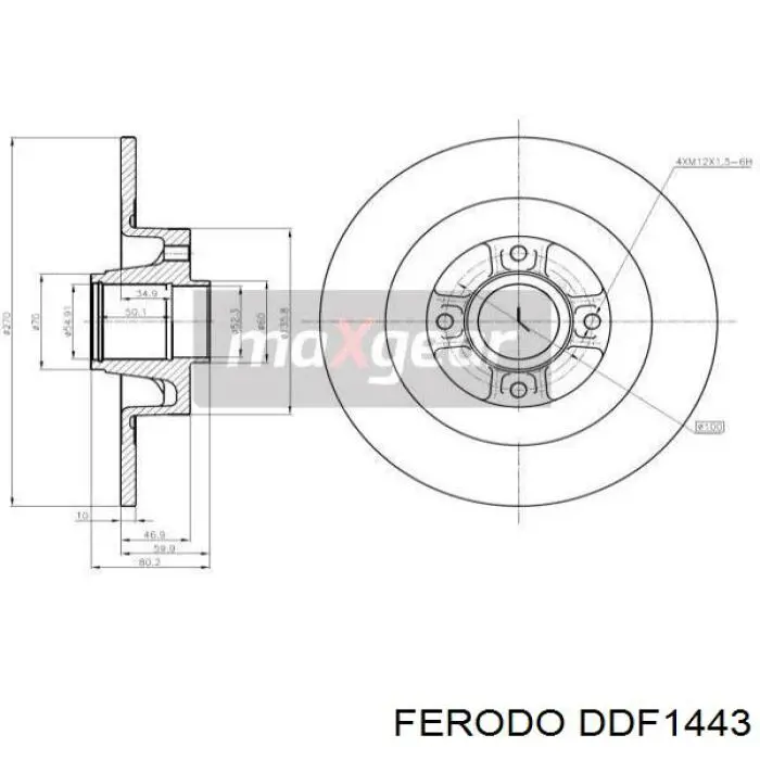 DDF1443 Ferodo диск гальмівний задній