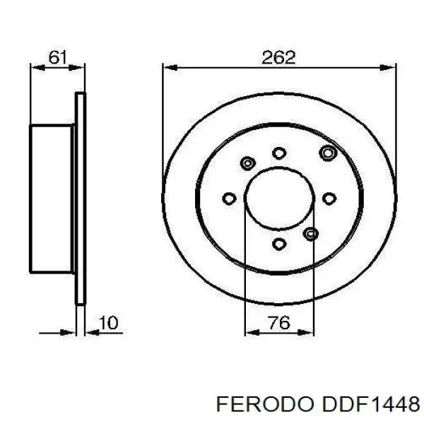 Купити DDF1448 Ferodo Диск заднього гальма