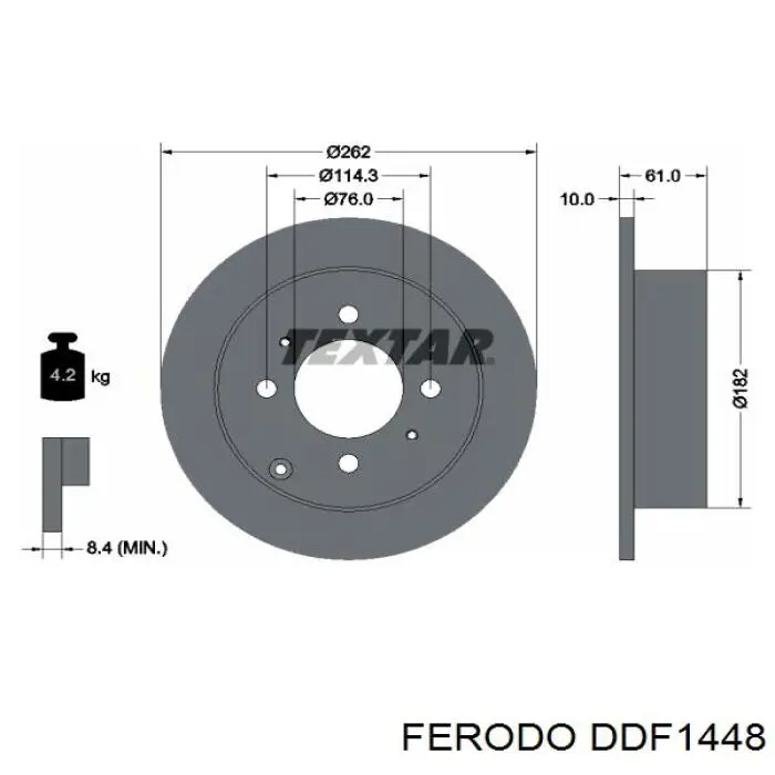 DDF1448 Ferodo диск гальмівний задній