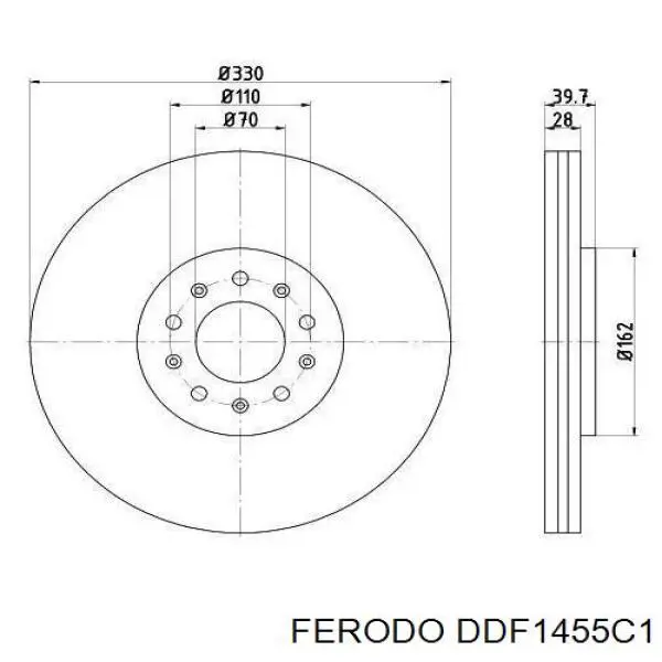 Гальмівні диски передні DDF1455C1 Ferodo