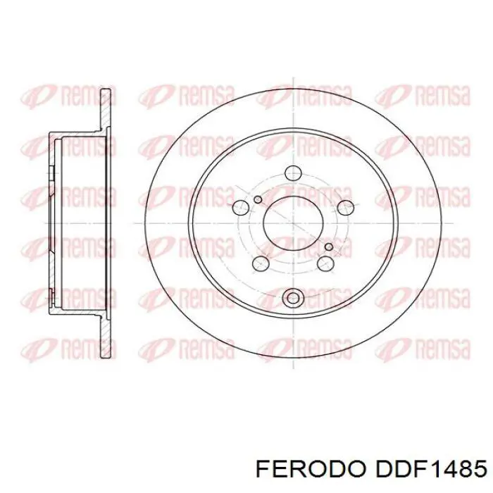 Диск гальмівний задній DDF1485 Ferodo