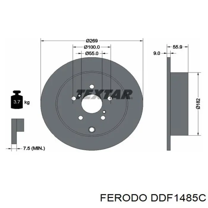DDF1485C Ferodo Дискові гальма