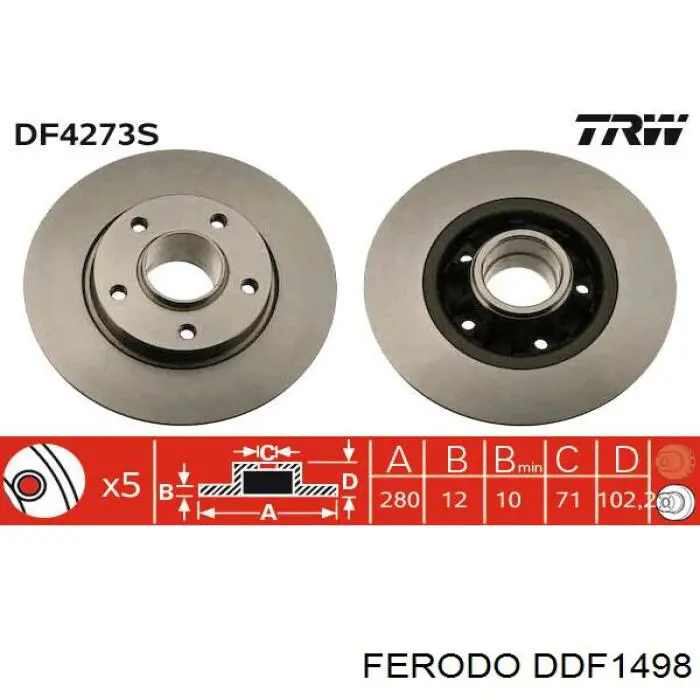 DDF1498 Ferodo Дискові гальма