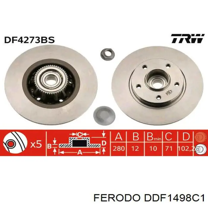 Задні дискові гальма Ferodo DDF1498C1 ціна, від 62.96 USD