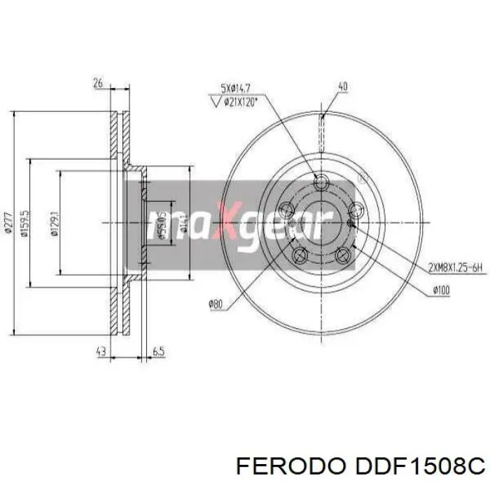DDF1508C Ferodo диск гальмівний передній