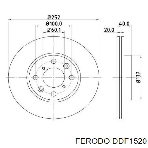 DDF1520 Ferodo Гальмо дискове переднє