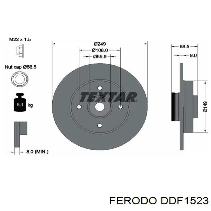 Гальмівні диски DDF1523 Ferodo