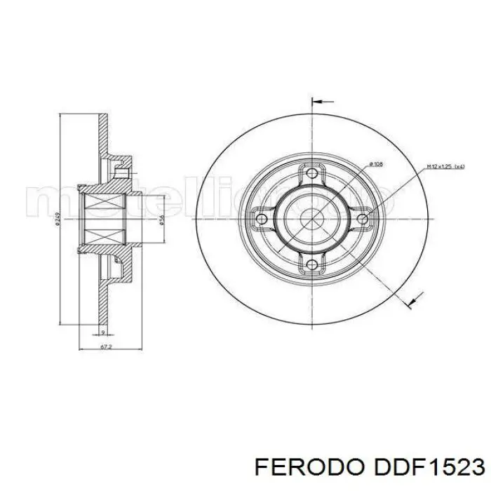 Диск гальмівний задній Ferodo DDF1523