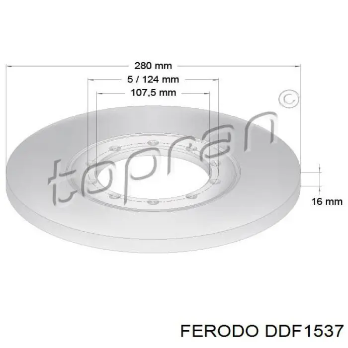 DDF1537 Ferodo диск гальмівний задній