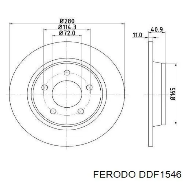 Купити DDF1546 Ferodo Диск заднього гальма