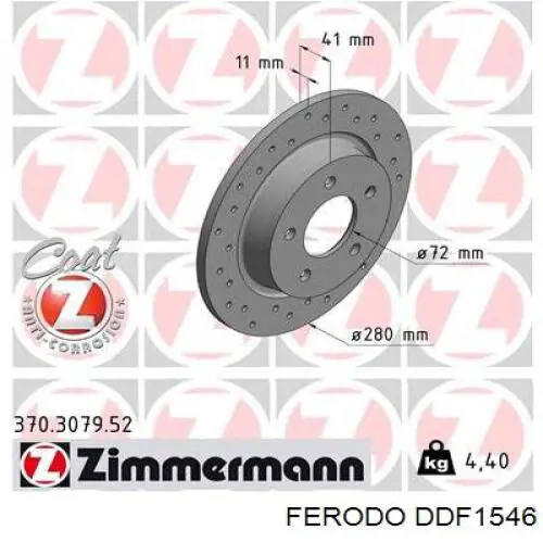 Диск гальмівний задній Ferodo DDF1546