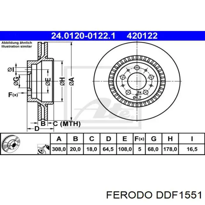 Задні дискові гальма Ferodo DDF1551 ціна, від 52.60 USD