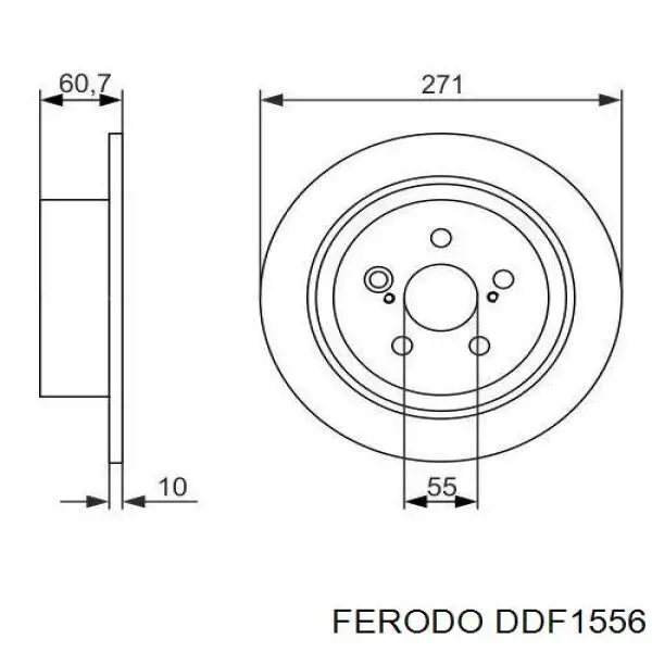 DDF1556 Ferodo диск гальмівний задній