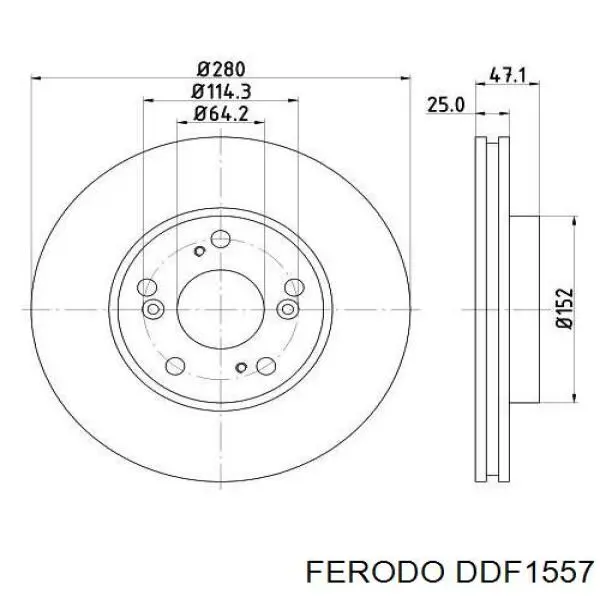 DDF1557 Ferodo Гальмо дискове переднє
