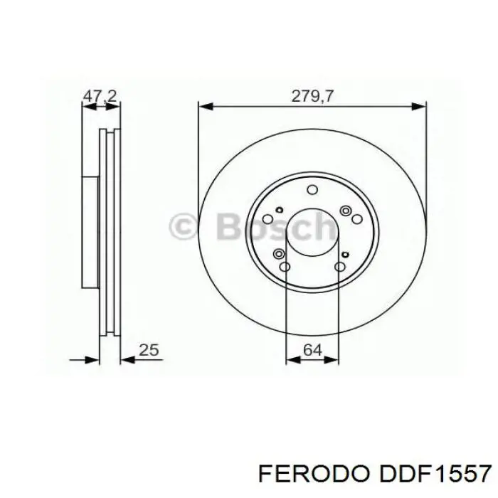 Диск переднього гальма Ferodo DDF1557 ціна, від 37.38 USD