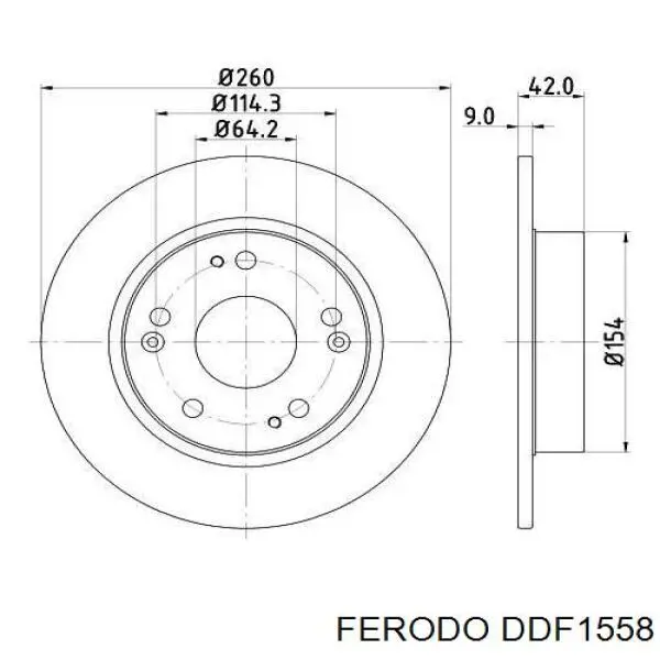 Купити DDF1558 Ferodo Диск заднього гальма