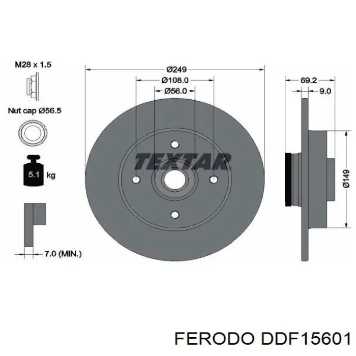 Задні дискові гальма Ferodo DDF15601 ціна, від 73.52 USD