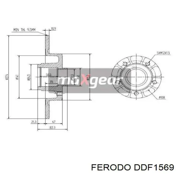 Гальмівні диски DDF1569 Ferodo
